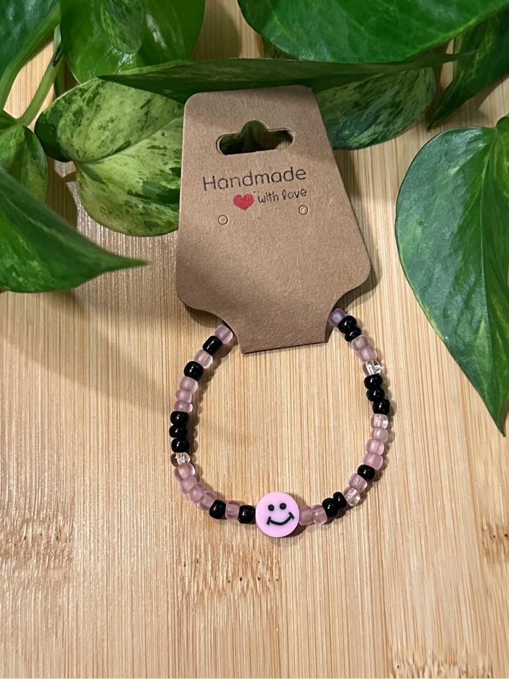 😊✨ Smiley Face Stretchy Beaded‎ Bracelet | Handmade | Clay Smiley Face Charm 😊